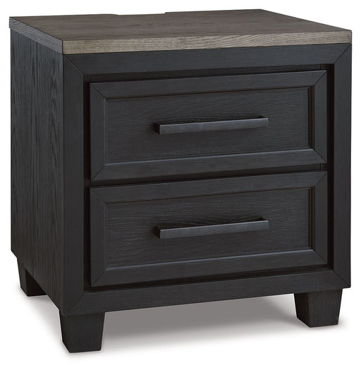 Foyland - Black / Brown - Two Drawer Night Stand - Premium Nightstands w/ Charging Stations from Signature Design by Ashley® - Just $538! Shop now at Furniture Wholesale Plus  We are the best furniture store in Nashville, Hendersonville, Goodlettsville, Madison, Antioch, Mount Juliet, Lebanon, Gallatin, Springfield, Murfreesboro, Franklin, Brentwood