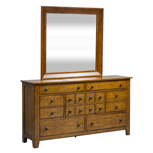 Grandpas Cabin - Dresser & Mirror - Light Brown – Dresser & Mirror by Liberty Furniture at Furniture Wholesale Plus , Nashville furniture store