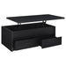 Knapp - Lift Top Cocktail Coffee Table With Dual Drawers - Black – Coffee Tables by Coaster Fine Furniture at Furniture Wholesale Plus , Nashville furniture store