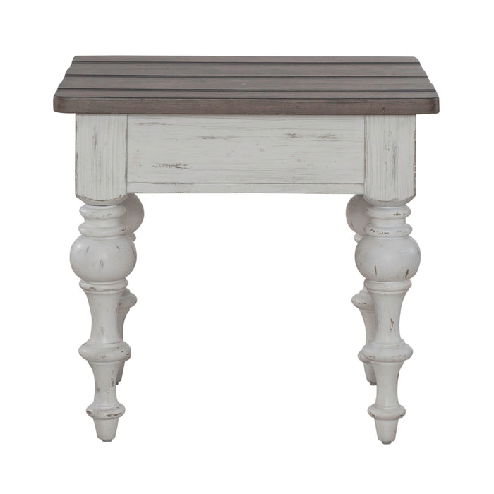 River Place - End Table - Riverstone White & Tobacco – End Tables by Liberty Furniture at Furniture Wholesale Plus , Nashville furniture store