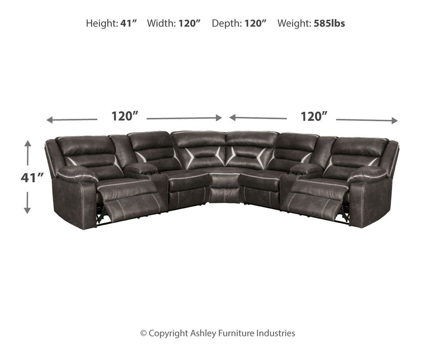 Kincord - Sectional – Reclining Sectionals by Signature Design by Ashley® at Furniture Wholesale Plus , Nashville furniture store