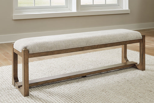 Cabalynn - Large Uph Dining Room Bench - Oatmeal / Light Brown – Upholstered Benches by Signature Design by Ashley® at Furniture Wholesale Plus , Nashville furniture store