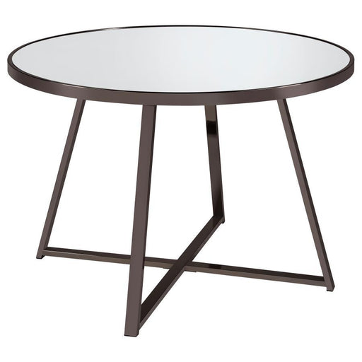 Jillian - Round Mirror Top Dining Table - Black Nickel – Dining Tables by Coaster Fine Furniture at Furniture Wholesale Plus , Nashville furniture store