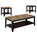 Flores 3-piece Occasional Table Set with Shelf Cappuccino - Premium Table Set from Coaster Z2 Standard - Just $290! Shop now at Furniture Wholesale Plus  We are the best furniture store in Nashville, Hendersonville, Goodlettsville, Madison, Antioch, Mount Juliet, Lebanon, Gallatin, Springfield, Murfreesboro, Franklin, Brentwood