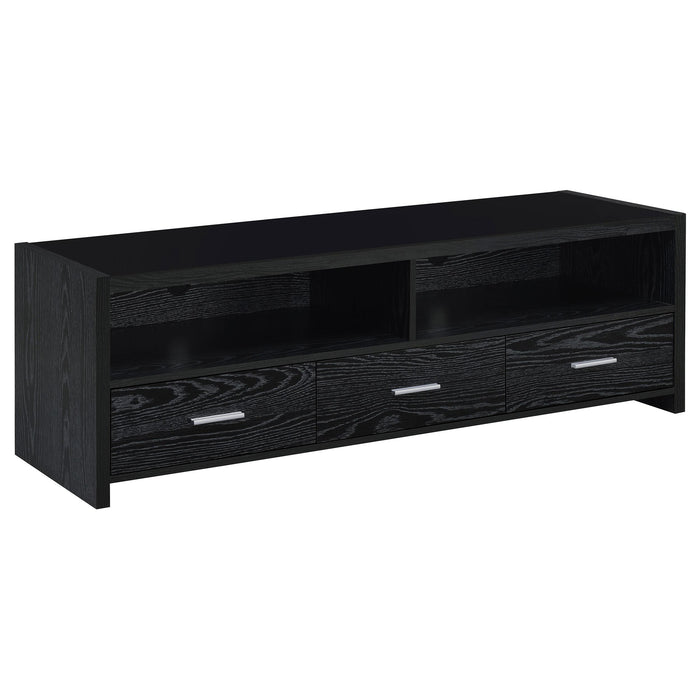 Alton 62" 3-drawer TV Console Black Oak - Premium TV Stand from Coaster Z2 Standard - Just $258! Shop now at Furniture Wholesale Plus  We are the best furniture store in Nashville, Hendersonville, Goodlettsville, Madison, Antioch, Mount Juliet, Lebanon, Gallatin, Springfield, Murfreesboro, Franklin, Brentwood