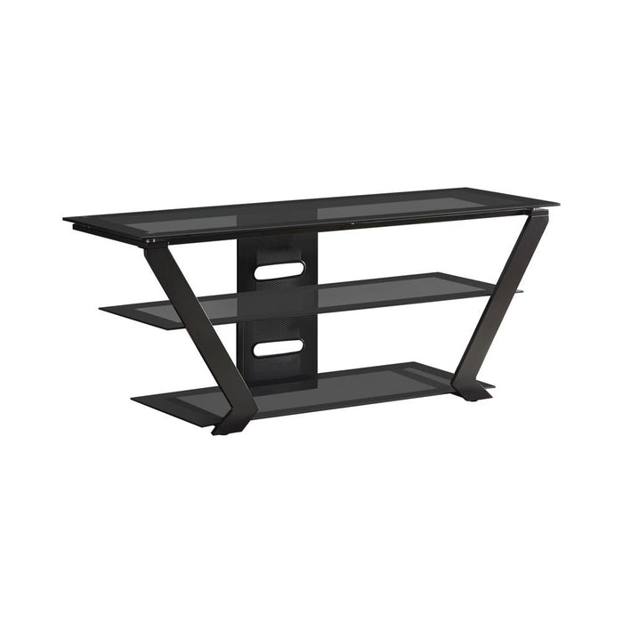 Donlyn 2-tier TV Console Black - Premium TV Stand from Coaster Z2 Standard - Just $250! Shop now at Furniture Wholesale Plus  We are the best furniture store in Nashville, Hendersonville, Goodlettsville, Madison, Antioch, Mount Juliet, Lebanon, Gallatin, Springfield, Murfreesboro, Franklin, Brentwood