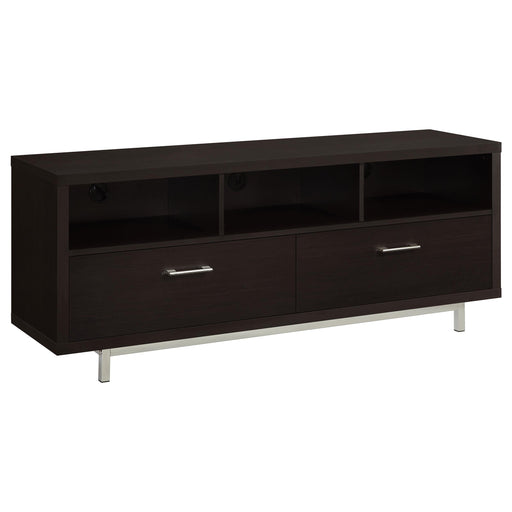 Casey 2-drawer Rectangular TV Console Cappuccino - Premium TV Stand from Coaster Z2 Standard - Just $250! Shop now at Furniture Wholesale Plus  We are the best furniture store in Nashville, Hendersonville, Goodlettsville, Madison, Antioch, Mount Juliet, Lebanon, Gallatin, Springfield, Murfreesboro, Franklin, Brentwood