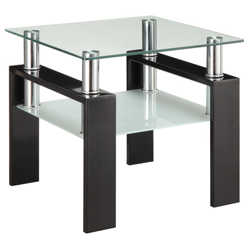 Dyer Tempered Glass End Table with Shelf Black - Premium End Table from Coaster Z2 Standard - Just $158! Shop now at Furniture Wholesale Plus  We are the best furniture store in Nashville, Hendersonville, Goodlettsville, Madison, Antioch, Mount Juliet, Lebanon, Gallatin, Springfield, Murfreesboro, Franklin, Brentwood