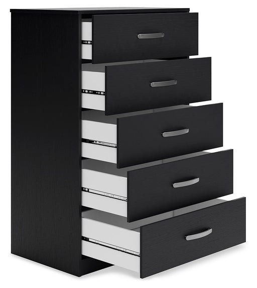 Finch - Five Drawer Chest - 46" Height - Black – Accent Chests by Signature Design by Ashley® at Furniture Wholesale Plus , Nashville furniture store