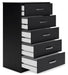 Finch - Five Drawer Chest - 46" Height - Black – Accent Chests by Signature Design by Ashley® at Furniture Wholesale Plus , Nashville furniture store