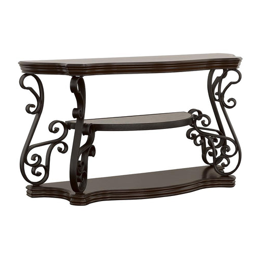 Laney Sofa Table Deep Merlot and Clear - Premium Sofa Table from Coaster Z2 Standard - Just $470! Shop now at Furniture Wholesale Plus  We are the best furniture store in Nashville, Hendersonville, Goodlettsville, Madison, Antioch, Mount Juliet, Lebanon, Gallatin, Springfield, Murfreesboro, Franklin, Brentwood