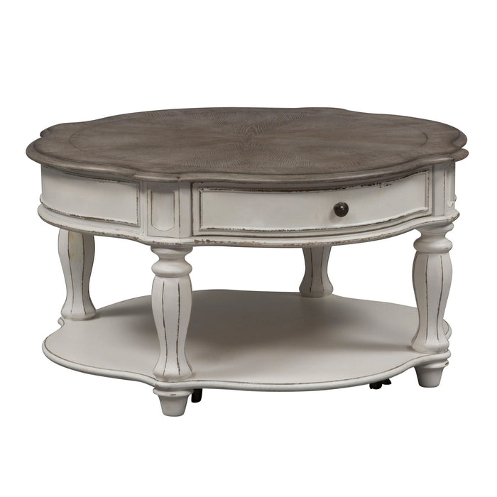 Magnolia Manor - Round Cocktail Table – Cocktail Tables by Liberty Furniture at Furniture Wholesale Plus , Nashville furniture store