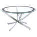 Brooke Glass Top Coffee Table Chrome and Black - Premium Coffee Table from Coaster Z2 Standard - Just $198! Shop now at Furniture Wholesale Plus  We are the best furniture store in Nashville, Hendersonville, Goodlettsville, Madison, Antioch, Mount Juliet, Lebanon, Gallatin, Springfield, Murfreesboro, Franklin, Brentwood