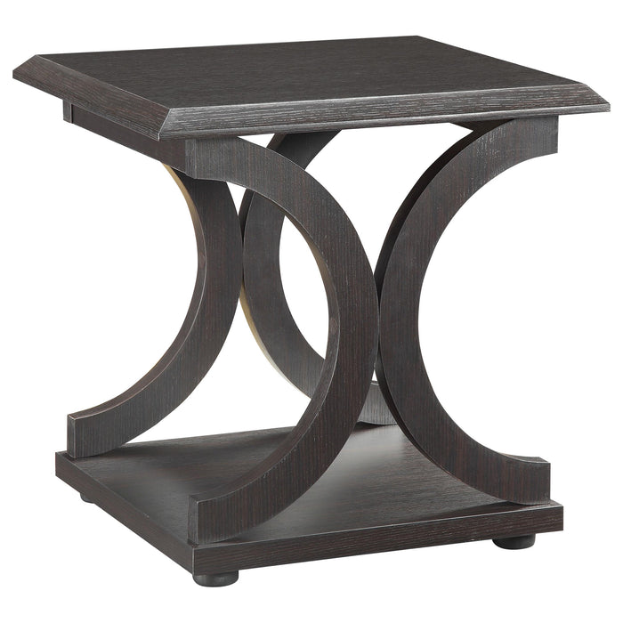 Shelly C-shaped Base End Table Cappuccino - Premium End Table from Coaster Z2 Standard - Just $138! Shop now at Furniture Wholesale Plus  We are the best furniture store in Nashville, Hendersonville, Goodlettsville, Madison, Antioch, Mount Juliet, Lebanon, Gallatin, Springfield, Murfreesboro, Franklin, Brentwood