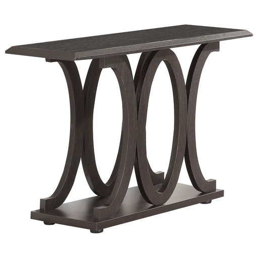 Shelly C-shaped Base Sofa Table Cappuccino - Premium Sofa Table from Coaster Z2 Standard - Just $238! Shop now at Furniture Wholesale Plus  We are the best furniture store in Nashville, Hendersonville, Goodlettsville, Madison, Antioch, Mount Juliet, Lebanon, Gallatin, Springfield, Murfreesboro, Franklin, Brentwood