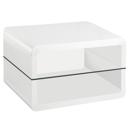 Elana Square 2-shelf End Table Glossy White - Premium End Table from Coaster Z2 Standard - Just $278! Shop now at Furniture Wholesale Plus  We are the best furniture store in Nashville, Hendersonville, Goodlettsville, Madison, Antioch, Mount Juliet, Lebanon, Gallatin, Springfield, Murfreesboro, Franklin, Brentwood