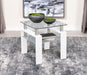 Dyer Square Glass Top End Table With Shelf White - Premium End Table from Coaster Z2 Standard - Just $162! Shop now at Furniture Wholesale Plus  We are the best furniture store in Nashville, Hendersonville, Goodlettsville, Madison, Antioch, Mount Juliet, Lebanon, Gallatin, Springfield, Murfreesboro, Franklin, Brentwood