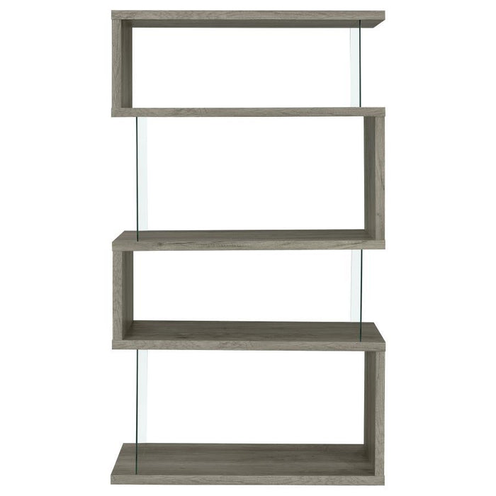 Emelle - 4-Shelf Glass Panel Bookshelf - Premium Standard Bookcases from CoasterEveryday - Just $229! Shop now at Furniture Wholesale Plus  We are the best furniture store in Nashville, Hendersonville, Goodlettsville, Madison, Antioch, Mount Juliet, Lebanon, Gallatin, Springfield, Murfreesboro, Franklin, Brentwood