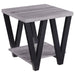 Stevens V-shaped End Table Black and Antique Grey - Premium End Table from Coaster Z2 Standard - Just $138! Shop now at Furniture Wholesale Plus  We are the best furniture store in Nashville, Hendersonville, Goodlettsville, Madison, Antioch, Mount Juliet, Lebanon, Gallatin, Springfield, Murfreesboro, Franklin, Brentwood