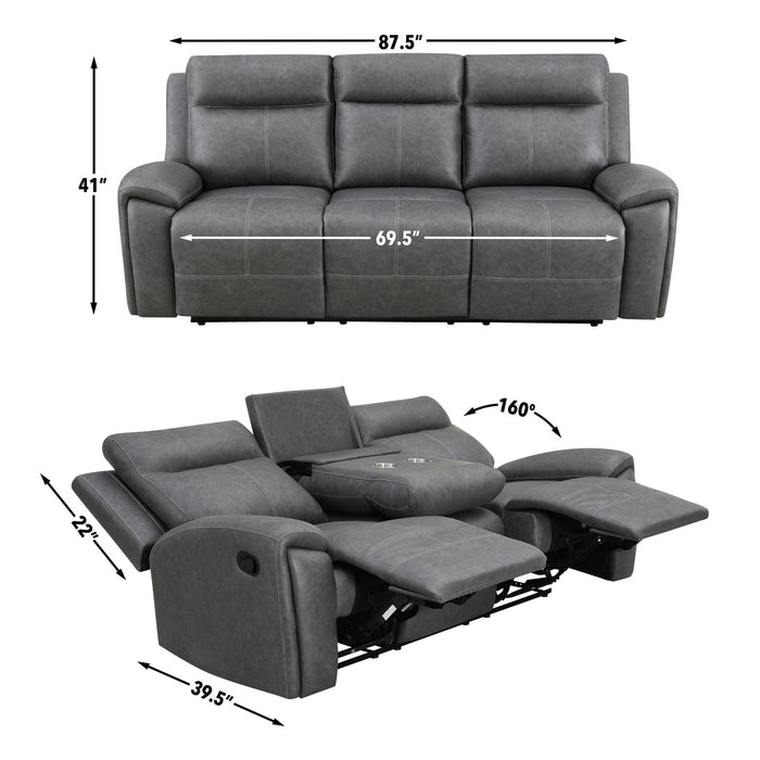 Gaston - Manual Reclining Sofa - Gray – Reclining Sofas by Steve Silver Furniture at Furniture Wholesale Plus , Nashville furniture store