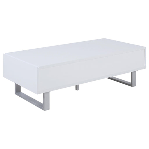 Atchison 2-drawer Coffee Table High Glossy White - Premium Coffee Table from Coaster Z2 Standard - Just $290! Shop now at Furniture Wholesale Plus  We are the best furniture store in Nashville, Hendersonville, Goodlettsville, Madison, Antioch, Mount Juliet, Lebanon, Gallatin, Springfield, Murfreesboro, Franklin, Brentwood