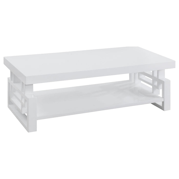 Schmitt Rectangular Coffee Table High Glossy White - Premium Coffee Table from Coaster Z2 Standard - Just $270! Shop now at Furniture Wholesale Plus  We are the best furniture store in Nashville, Hendersonville, Goodlettsville, Madison, Antioch, Mount Juliet, Lebanon, Gallatin, Springfield, Murfreesboro, Franklin, Brentwood