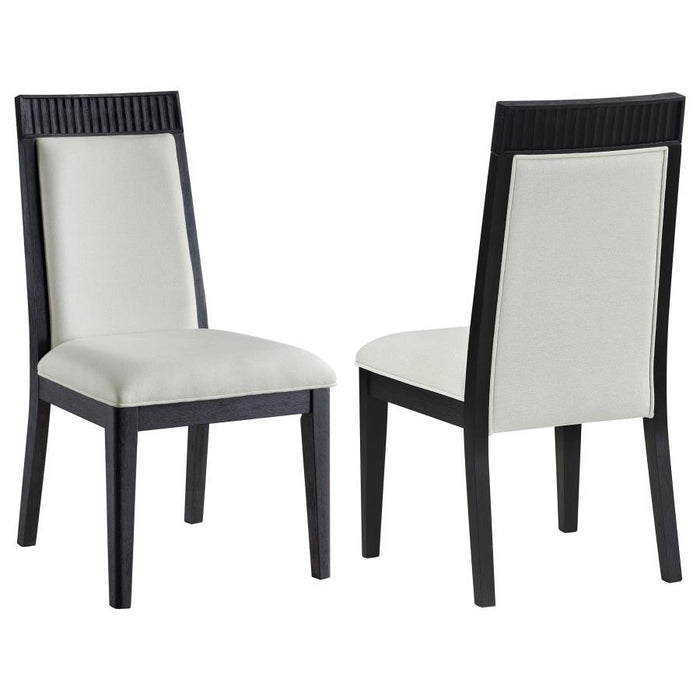 Brookmead - Dining Side Chair (Set of 2) - Ivory / Black – Chair Sets by Coaster Fine Furniture at Furniture Wholesale Plus , Nashville furniture store