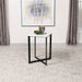 Tobin Square Marble Top End Table White and Black - Premium End Table from Coaster Z2 Standard - Just $178! Shop now at Furniture Wholesale Plus  We are the best furniture store in Nashville, Hendersonville, Goodlettsville, Madison, Antioch, Mount Juliet, Lebanon, Gallatin, Springfield, Murfreesboro, Franklin, Brentwood