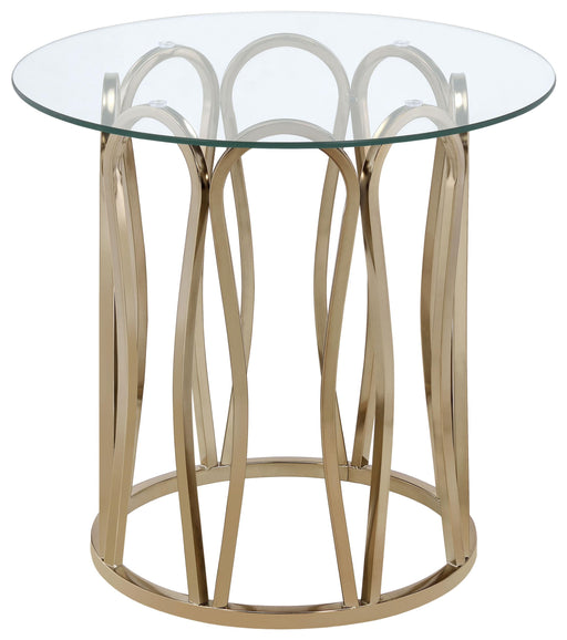 Monett Round End Table Chocolate Chrome and Clear - Premium End Table from Coaster Z2 Standard - Just $170! Shop now at Furniture Wholesale Plus  We are the best furniture store in Nashville, Hendersonville, Goodlettsville, Madison, Antioch, Mount Juliet, Lebanon, Gallatin, Springfield, Murfreesboro, Franklin, Brentwood