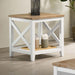 Maisy Square Wooden End Table With Shelf Brown and White - Premium End Table from Coaster Z2 Standard - Just $166! Shop now at Furniture Wholesale Plus  We are the best furniture store in Nashville, Hendersonville, Goodlettsville, Madison, Antioch, Mount Juliet, Lebanon, Gallatin, Springfield, Murfreesboro, Franklin, Brentwood