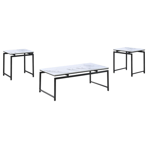 Clark 3-piece Occasional Set White and Dark Gunmetal - Premium Table Set from Coaster Z2 Standard - Just $298! Shop now at Furniture Wholesale Plus  We are the best furniture store in Nashville, Hendersonville, Goodlettsville, Madison, Antioch, Mount Juliet, Lebanon, Gallatin, Springfield, Murfreesboro, Franklin, Brentwood