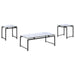 Clark 3-piece Occasional Set White and Dark Gunmetal - Premium Table Set from Coaster Z2 Standard - Just $298! Shop now at Furniture Wholesale Plus  We are the best furniture store in Nashville, Hendersonville, Goodlettsville, Madison, Antioch, Mount Juliet, Lebanon, Gallatin, Springfield, Murfreesboro, Franklin, Brentwood