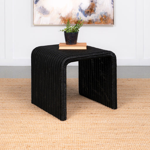 Cahya Woven Rattan Sqaure End Table Black - Premium End Table from Coaster Z2 Standard - Just $310! Shop now at Furniture Wholesale Plus  We are the best furniture store in Nashville, Hendersonville, Goodlettsville, Madison, Antioch, Mount Juliet, Lebanon, Gallatin, Springfield, Murfreesboro, Franklin, Brentwood