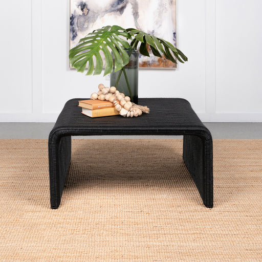 Cahya Woven Rattan Sqaure Coffee Table Black - Premium Coffee Table from Coaster Z2 Standard - Just $538! Shop now at Furniture Wholesale Plus  We are the best furniture store in Nashville, Hendersonville, Goodlettsville, Madison, Antioch, Mount Juliet, Lebanon, Gallatin, Springfield, Murfreesboro, Franklin, Brentwood