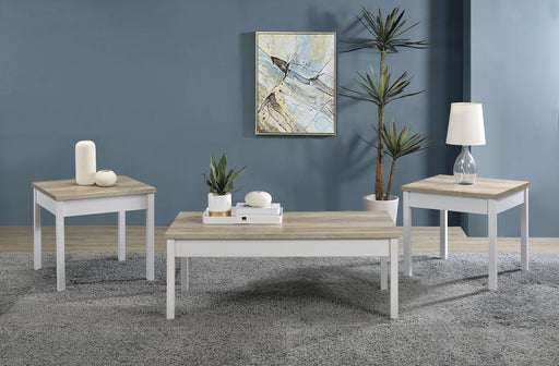 Stacie 3-piece Composite Wood Coffee Table Set Antique Pine and White - Premium Table Set from Coaster Z2 Standard - Just $218! Shop now at Furniture Wholesale Plus  We are the best furniture store in Nashville, Hendersonville, Goodlettsville, Madison, Antioch, Mount Juliet, Lebanon, Gallatin, Springfield, Murfreesboro, Franklin, Brentwood