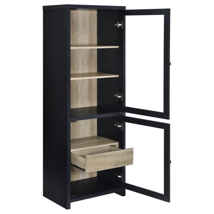 Denison - 67" 2-Door Media Tower Storage Cabinet - Black – Piers by Coaster Fine Furniture at Furniture Wholesale Plus , Nashville furniture store