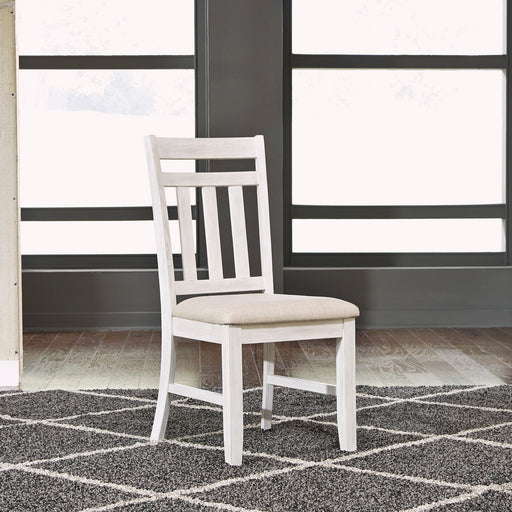 Summerville - Slat Back Side Chair - Soft White Wash / Wirebrushed Gray – Side Chairs by Liberty Furniture at Furniture Wholesale Plus , Nashville furniture store