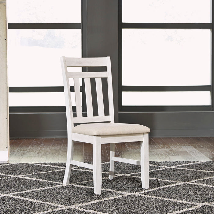 Summerville - Slat Back Side Chair - Soft White Wash / Wirebrushed Gray – Side Chairs by Liberty Furniture at Furniture Wholesale Plus , Nashville furniture store