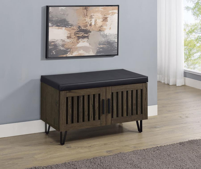 Brixton - 2-Door Padded Entryway Shoe Storage Bench - Premium Storage Benches from Coaster Fine Furniture - Just $279! Shop now at Furniture Wholesale Plus  We are the best furniture store in Nashville, Hendersonville, Goodlettsville, Madison, Antioch, Mount Juliet, Lebanon, Gallatin, Springfield, Murfreesboro, Franklin, Brentwood