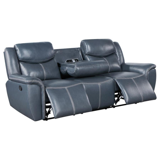 Sloane - Upholstered Padded Arm Reclining Sofa - Blue – Reclining Sofas by Coaster Fine Furniture at Furniture Wholesale Plus , Nashville furniture store
