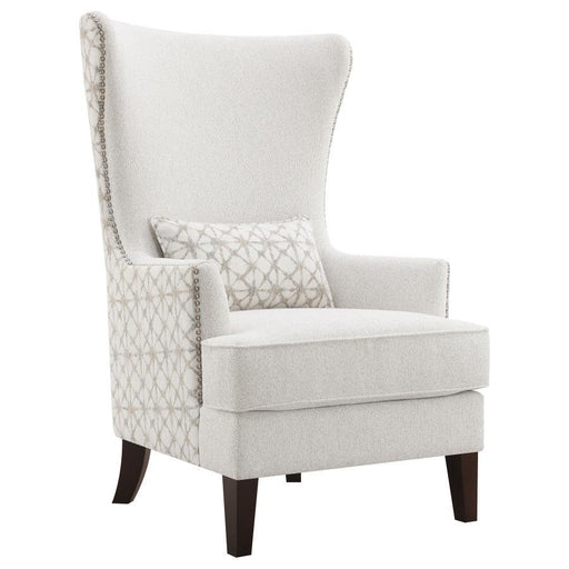 Pippin - Upholstered High Wingback Accent Chair - Latte – Accent Chairs by Coaster Fine Furniture at Furniture Wholesale Plus , Nashville furniture store