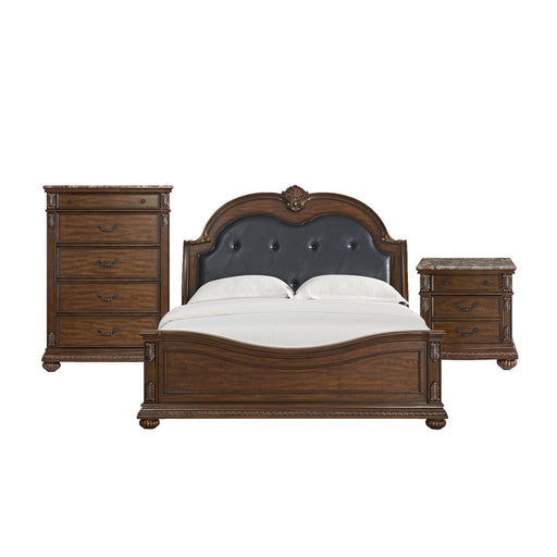 Cadenza - Upholstered Bedroom Set With PU – 3 Piece Bedroom Sets by Elements International at Furniture Wholesale Plus , Nashville furniture store