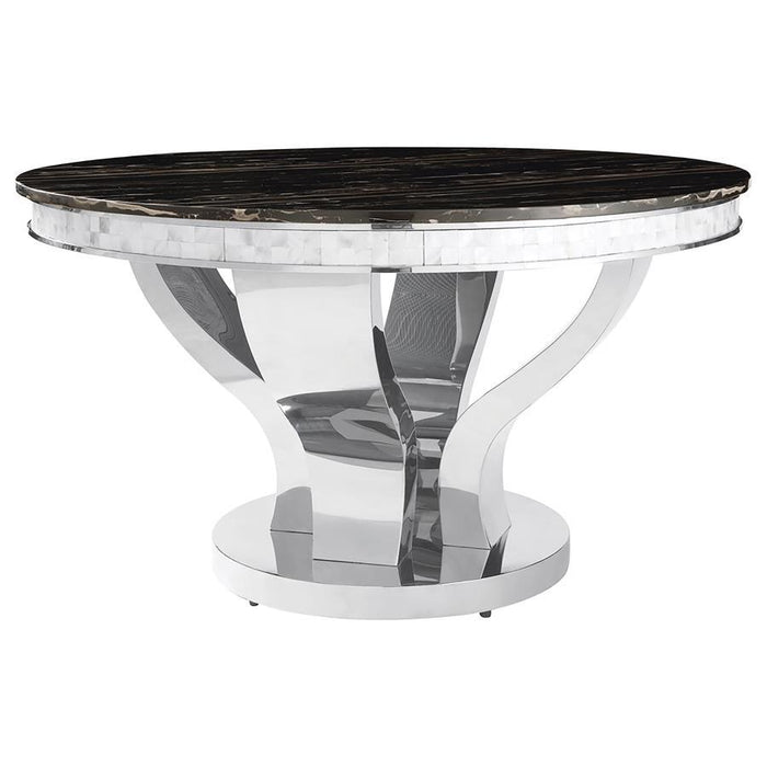 Anchorage - Round Glass Top Dining Table - Chrome - Premium Dining Tables from CoasterElevations - Just $1309! Shop now at Furniture Wholesale Plus  We are the best furniture store in Nashville, Hendersonville, Goodlettsville, Madison, Antioch, Mount Juliet, Lebanon, Gallatin, Springfield, Murfreesboro, Franklin, Brentwood