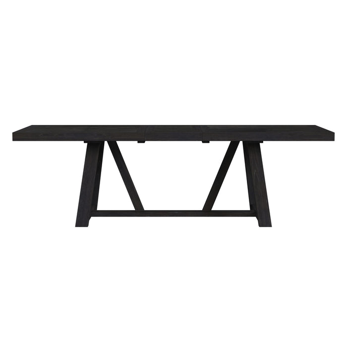 Transcend - Dining Table With 22" Leaf - Charcoal – Dining Tables with Extensions by Elements International at Furniture Wholesale Plus , Nashville furniture store