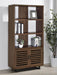 Maddox - 3-Shelf Cabinet Bookcase - Walnut – Standard Bookcases by CoasterEveryday at Furniture Wholesale Plus , Nashville furniture store