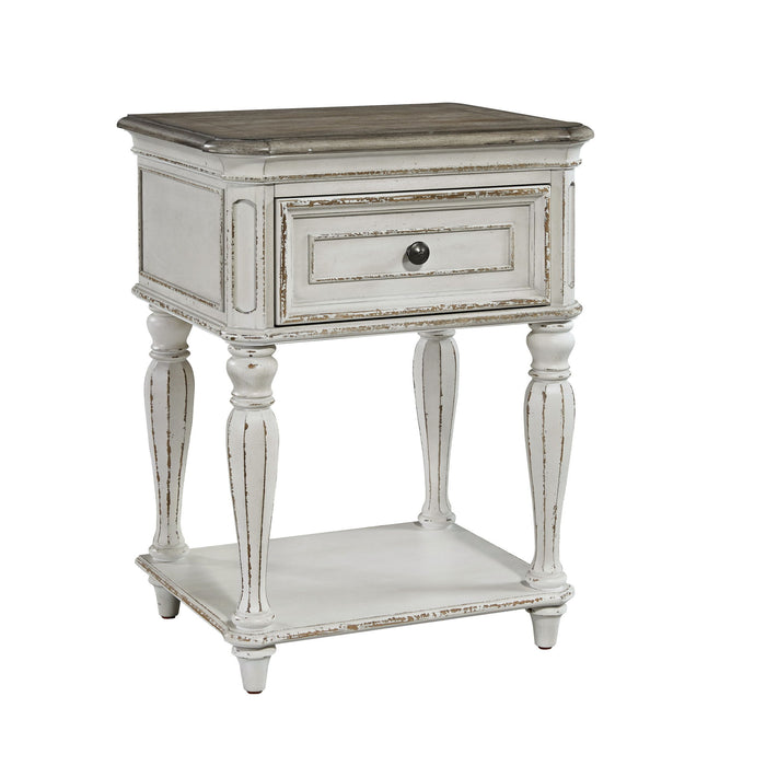 Magnolia Manor - Leg Nightstand - Antique White – Accent Nightstands by Liberty Furniture at Furniture Wholesale Plus , Nashville furniture store