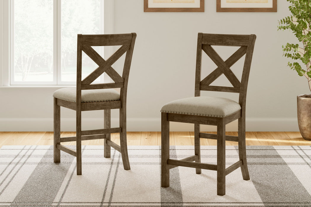 Moriville - Upholstered Barstool (Set of 2) - Beige – Stool Sets by Signature Design by Ashley® at Furniture Wholesale Plus , Nashville furniture store