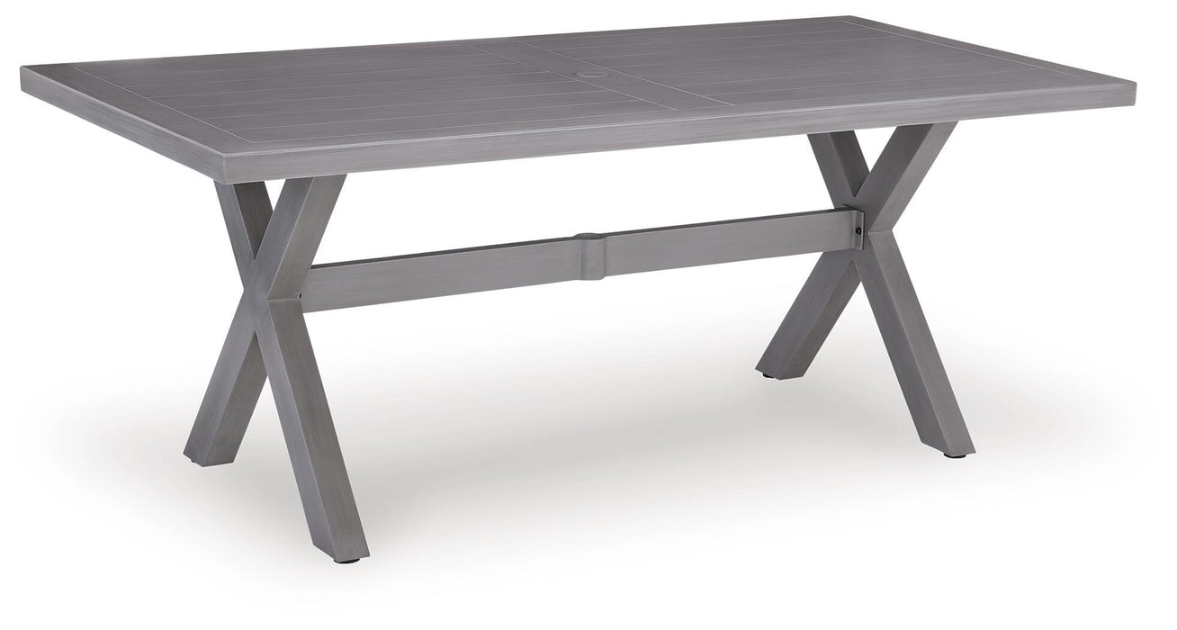 Half Moon Beach - Rectangular Dining Table With Umbrella Option - Gray – Dining Tables by Signature Design by Ashley® at Furniture Wholesale Plus , Nashville furniture store