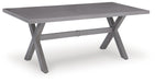 Half Moon Beach - Rectangular Dining Table With Umbrella Option - Gray – Dining Tables by Signature Design by Ashley® at Furniture Wholesale Plus , Nashville furniture store