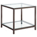 Trini End Table with Glass Shelf Black Nickel - Premium End Table from Coaster Z2 Standard - Just $170! Shop now at Furniture Wholesale Plus  We are the best furniture store in Nashville, Hendersonville, Goodlettsville, Madison, Antioch, Mount Juliet, Lebanon, Gallatin, Springfield, Murfreesboro, Franklin, Brentwood